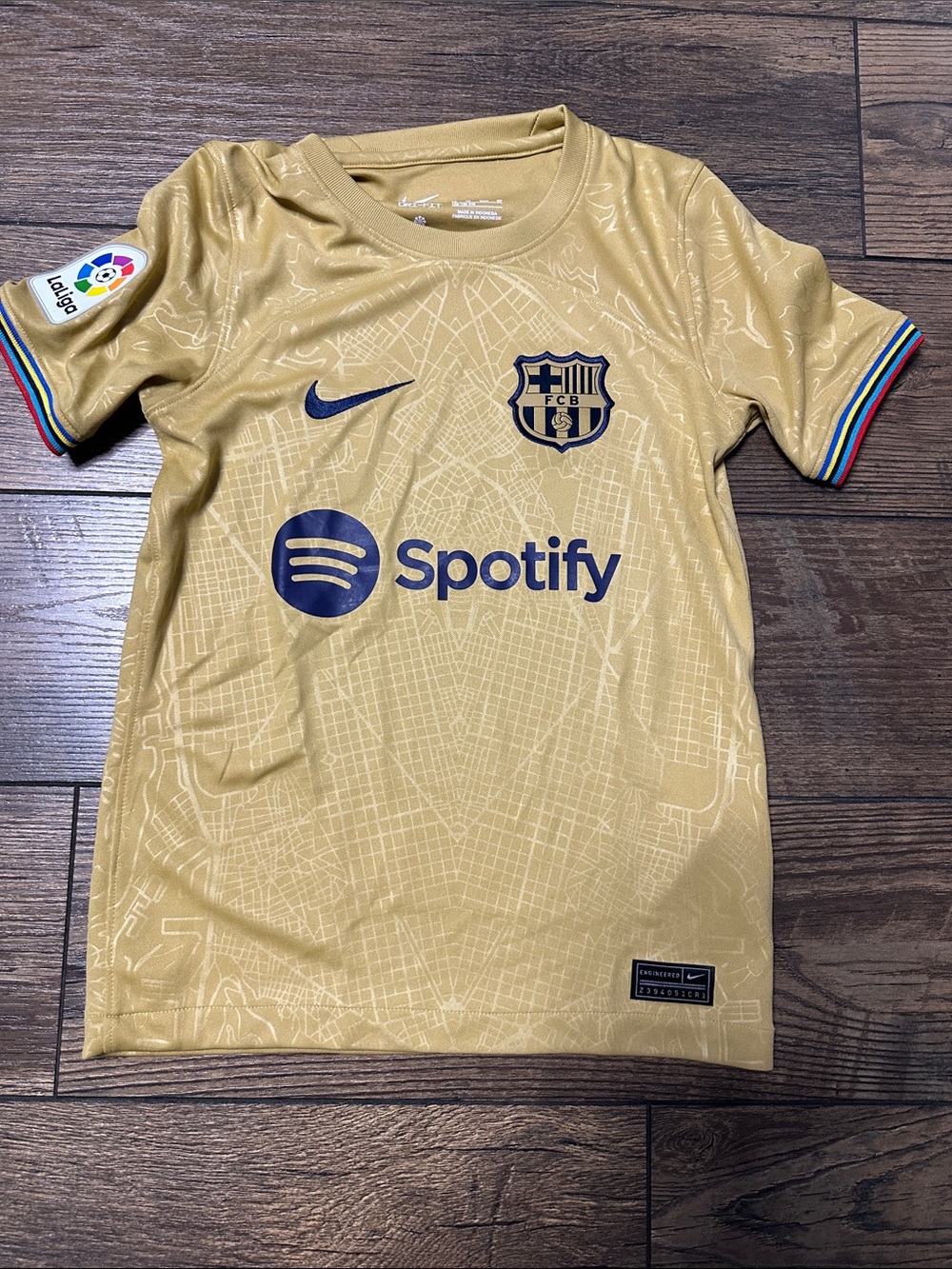 Nike Kids Gold FC Barcelona Soccer Jersey size XS